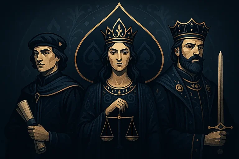 Les figures de la famille de Pique en cartomancie 32 cartes.